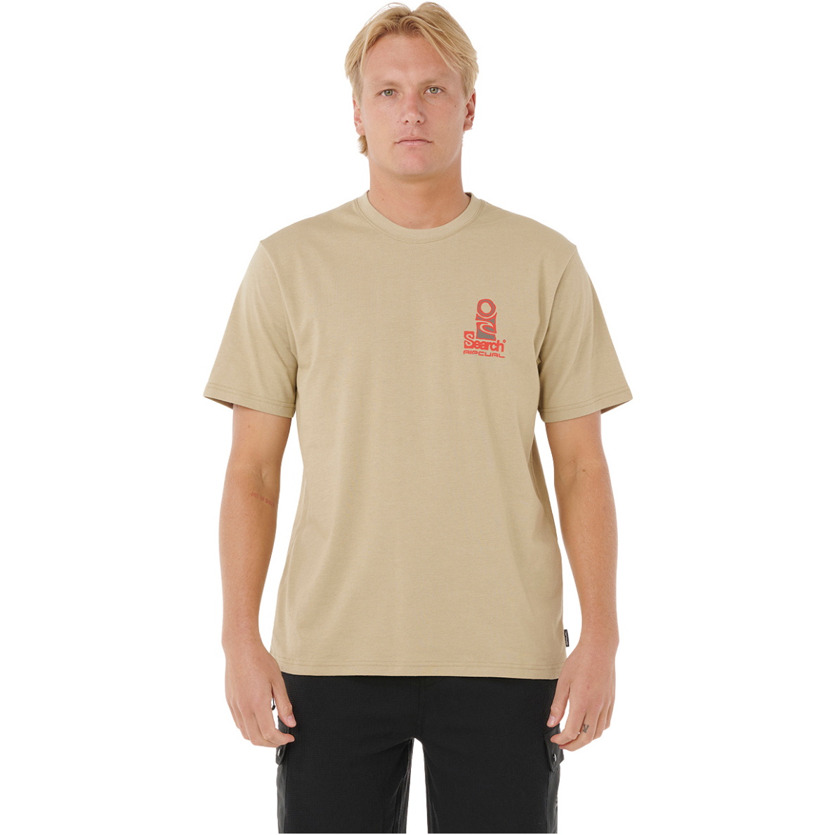 2025 Rip Curl Mens Vaporcool Search Stack Tee 0K5MTE - Khaki Rock